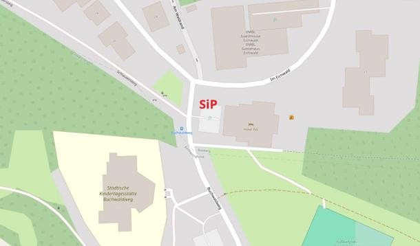 „Sport im Park“ – ISG-Hotel (Foto: OpenStreetMap) Treffpunkt ISG-Hotel