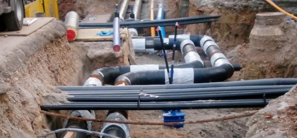 Fernwärme-Baustelle in Heidelberg (Foto: Stadt Heidelberg) Fernwärme-Baustelle in Heidelberg (Foto: Stadt Heidelberg)