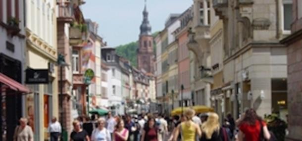 Blick in die Heidelberger Hauptstraße (Foto: Stadt Heidelberg) Blick in die Heidelberger Hauptstraße.