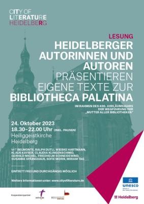 Heidelberger Autor:innen präsentieren eigene Texte zur Bilbliotheca Palatina Heidelberger Autor:innen präsentieren eigene Texte zur Bilbliotheca Palatina