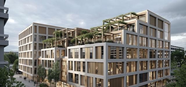 Animation des Neubaus mit Blick vom Neuenheimer Feld.