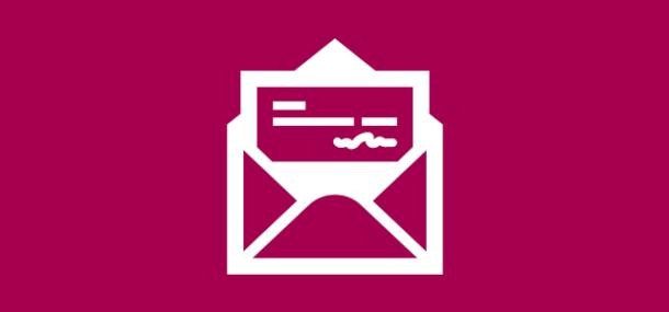 Verwendungsnachweis (Grafik: Stadt HD) Pictogramm eines Verwendungsnachweises im Briefumschlag