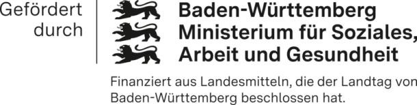 Gefördert durch Ministerium für Soziales, Arbeit und Gesundheit Baden-Württemberg (Logo: Ministerium für Soziales, Arbeit und Gesundheit, Baden-Württemberg)