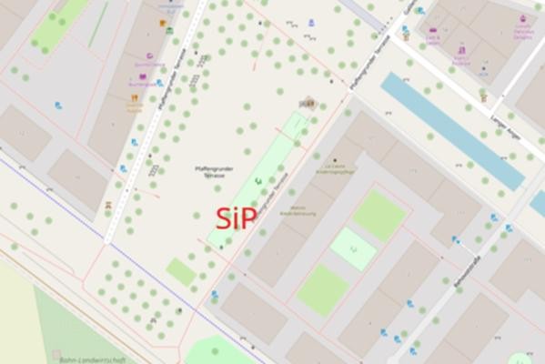„Sport im Park“ – Pfaffengrunder Terrasse (Grafik: OpenStreetMap) Graphik der Pfaffengrunder Terrasse