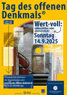 Veranstaltungsplakat Tag des offenen Denkmals Veranstaltungsplakat Tag des offenen Denkmals am Sonntag, 14.09.2025
