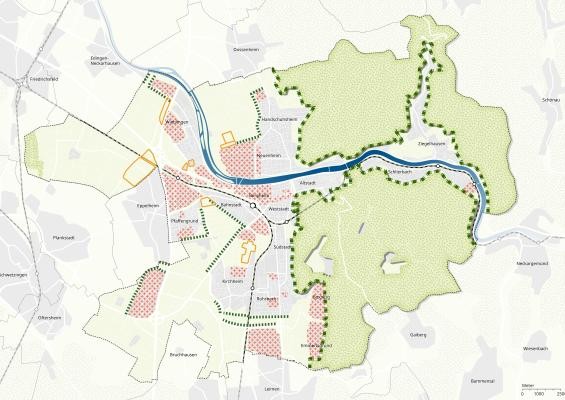Karte Cluster 1 (Grafik: Stadt Heidelberg) Kartenansicht von Heidelberg im Cluster 1.