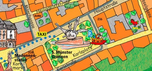 Brunnen auf dem Kinderstadtplan (Grafik: Fuchs) Brunnen auf dem Kinderstadtplan