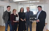 Gruppenfoto vom Firmenbesuch. (Foto: Stadt Heidelberg) Gruppenfoto vom Firmenbesuch