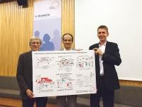 Verleihung des Preises „Bürgerbeteiligung schafft Zukunft“: (v.l.) Albertus L. Bujard (Vertreter der Bürgerschaft der Stadt Heidelberg), Hanns-Jörg Sippel (Vorstand Stiftung Mitarbeit), Frank Zimmermann (Leiter der Koordinierungsstelle Bürgerbeteiligung der Stadt Heidelberg). (Foto: Timo Jaster / Stiftung Mitarbeit) Verleihung des Preises „Bürgerbeteiligung schafft Zukunft“: (v.l.) Albertus L. Bujard (Vertreter der Bürgerschaft der Stadt Heidelberg), Hanns-Jörg Sippel (Vorstand Stiftung Mitarbeit), Frank Zimmermann (Leiter der Koordinierungsstelle Bürgerbeteiligung der Stadt Heidelberg). (Foto: Timo Jaster / Stiftung Mitarbeit)