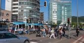 Baustelle am Hauptbahnhof (Foto: Dittmer) Alle Fußgänger müssen an der Haltestelle vom oder zum Hauptbahnhof gehend die Fahrbahn queren. (Foto: Dittmer)