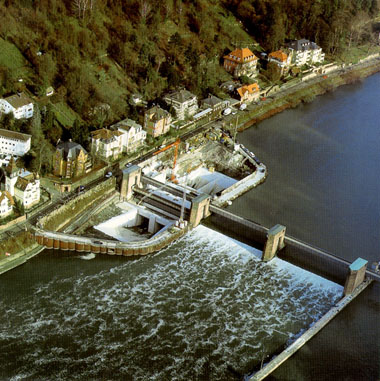 Wasserkraftwerk Karlstor während der Bauphase (Foto: Neckar AG)