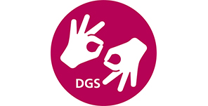 Piktogramm Deutsche Gebärdensprache. (Grafik: Stadt Heidelberg) Piktogramm Deutsche Gebärdensprache. (Grafik: Stadt Heidelberg)