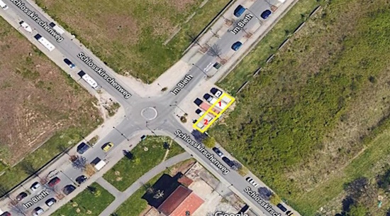 Kirchheim, Gewerbegebiet von oben