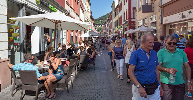 Blick in die Heidelberger Hauptstraße (Foto: Diemer)